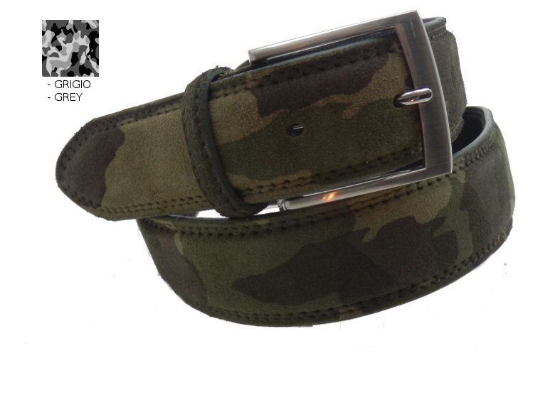 Cintura camoscio + tela -Grigio- mm 40